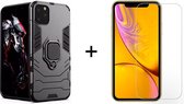 iPhone 11 Pro hoesje Armor Case Zwart Kickstand Ring shock proof magneet - 1x iPhone 11 Pro Screen Protector