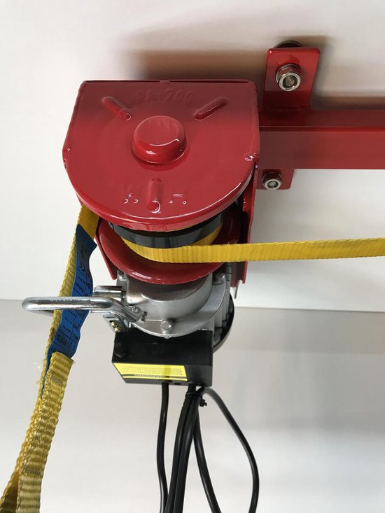 Takel en Co Electrische Fietslift rood met gele hijsbanden 125kg met CE-Keur certificering