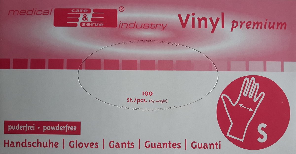 Goedkoopste 200 stuks! Vinyl handschoenen, disposable vinyl handschoenen, poedervrij Maat S.