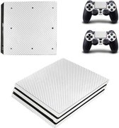 Playstation 4 Sticker | PS4 Console Skin | White Carbon | PS4 White Carbon Sticker | Console Skin + 2 Controller Skins