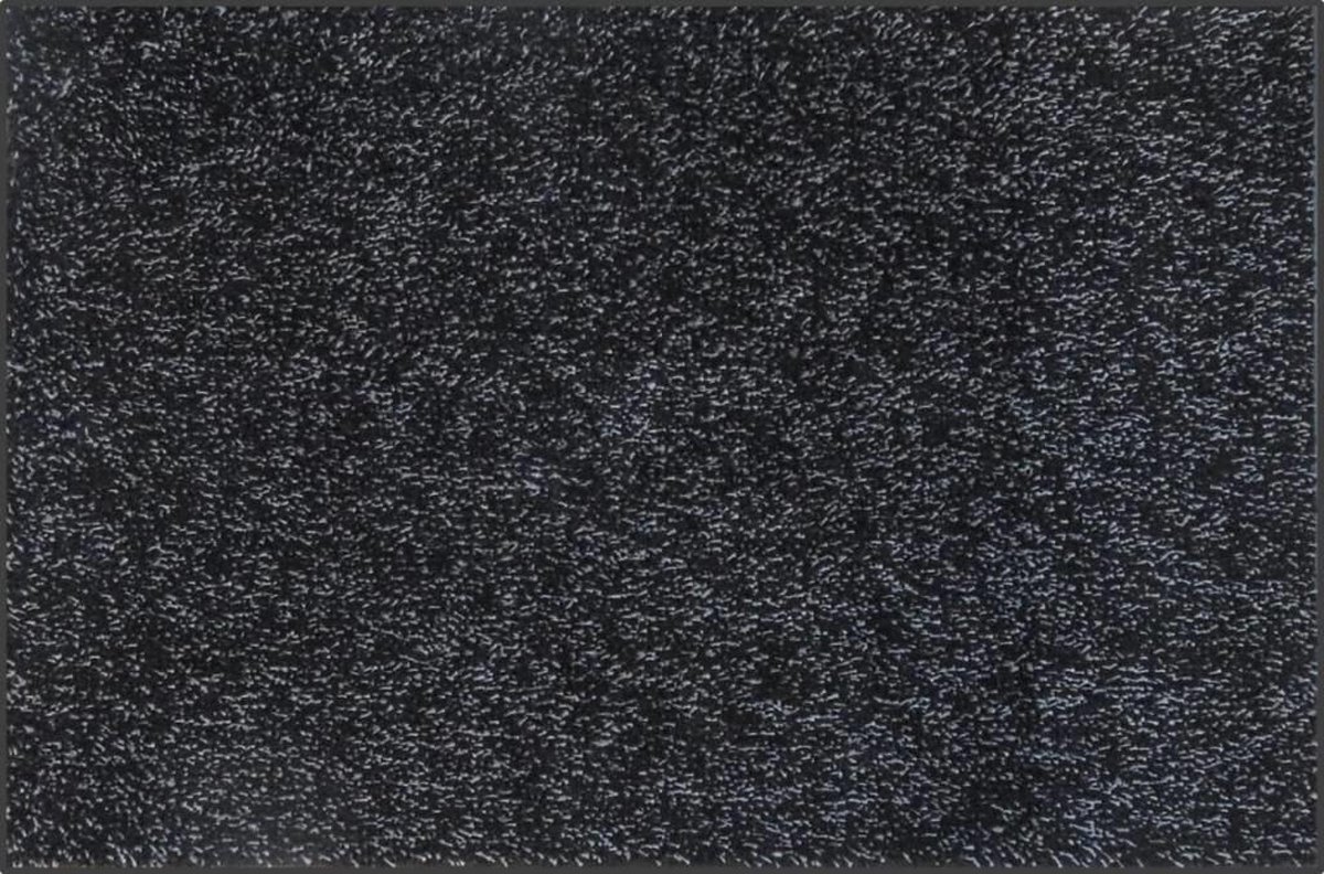 Ikado Set van 2 zwarte ecologische katoenen matten met rubberen boord 38 x 58 cm