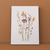 Poster - droogbloemen - A4 -zeer stevig 350 grams papier - ansichtkaart kwaliteit
