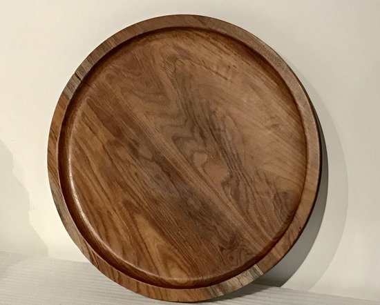 Dienblad hout, houten dienblad, Suar hout, rond dienblad, dienblad 50 cm |  bol.com