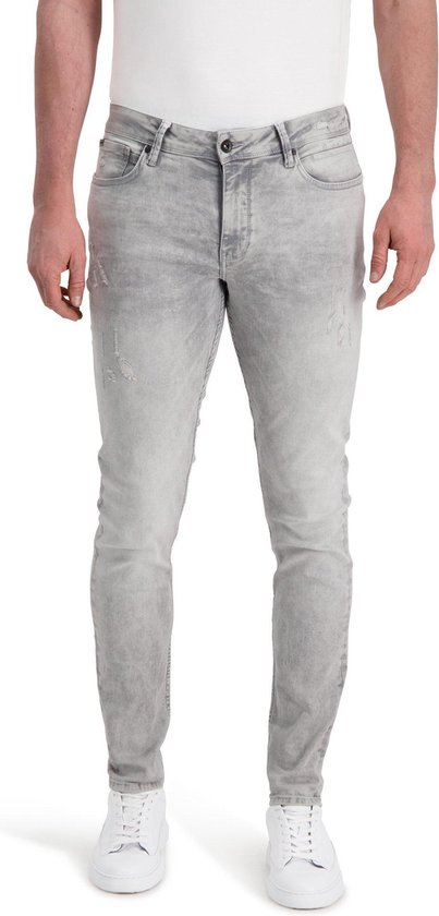 Purewhite - Jone 482 Distressed Heren Skinny Fit Jeans - Grijs - Maat 28 |  bol.com