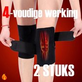 1 PAIRE Genouillère - Bandage de genou réglable - Massage magnétique infrarouge à tourmaline orthopédique auto-chauffant - Douleur au genou - Douleur au genou - Arthrite - NOIR - 2 PIÈCES