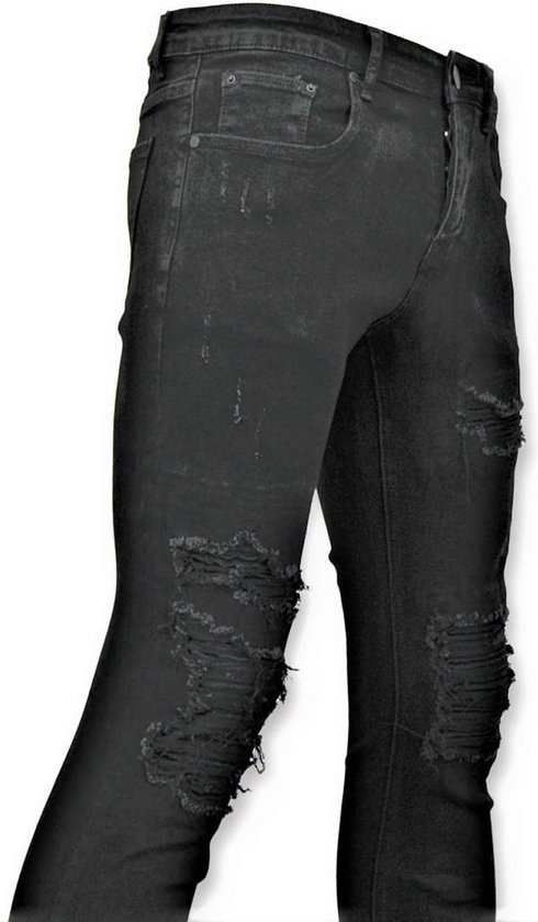 R werknemer berouw hebben Ripped Heren Jeans - Spijkerbroek Versleten - D3080 - Zwart | bol.com