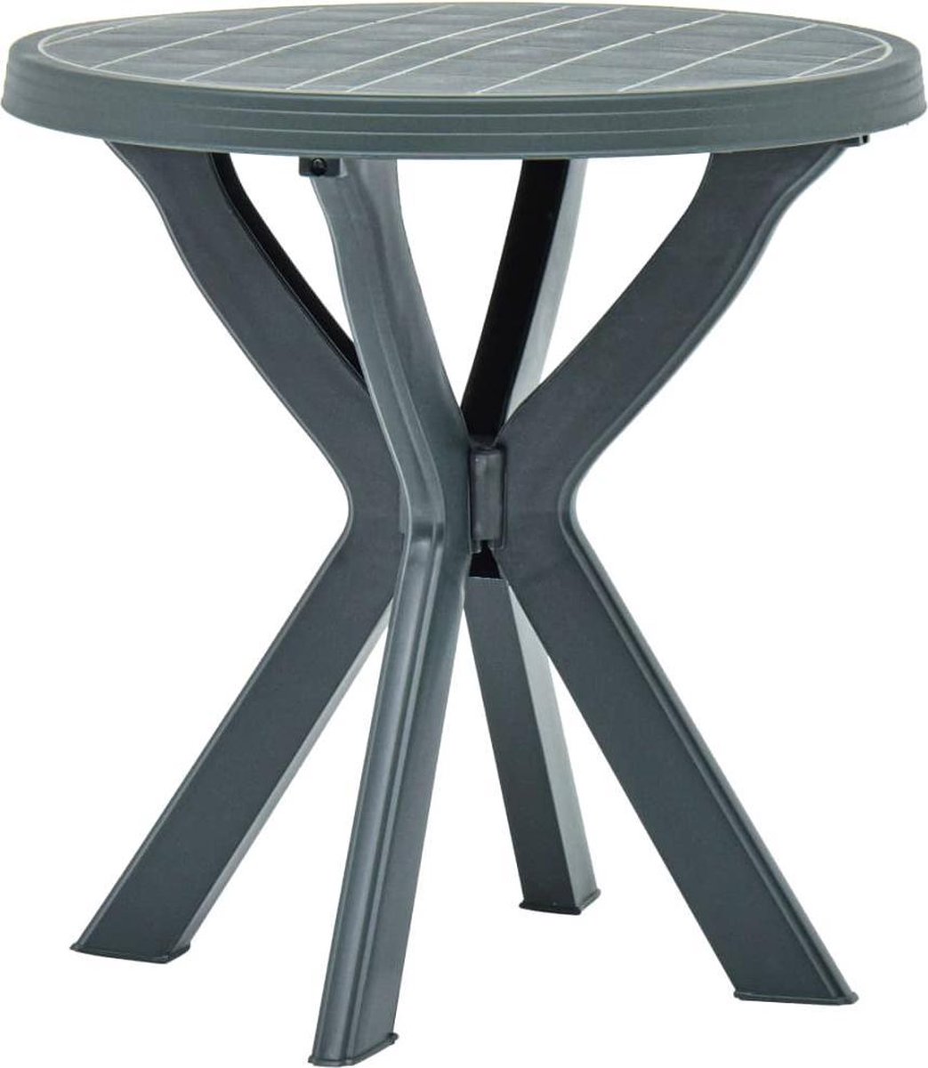 Bol.com vidaXL - Bistrotafel - Ø70 - cm - kunststof - groen aanbieding