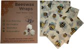 Beeswax Food Wraps | Bijenwas doeken | 3 stuks | S-M-L | Herbruikbaar en duurzaam vershoudfolie| Bijen