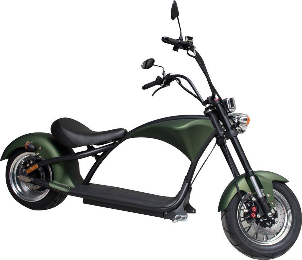 Elephant - Elektrische Chopper - 25km/h - Actieradius 50km - Army Groen