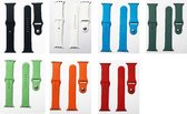 10x verschillende kleuren Rubberen siliconen Armband Voor Apple Watch Series 1,2,3 ,4 & 5 - 42 MM & 44 MM Horloge Band Strap - Zwart