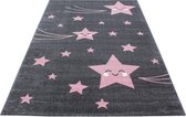 Vloerkleed - Happy Stars - Rond - Roze