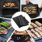 BBQ Grill Mat set van 2 stuks - 40 x 33 cm - Antikleef - Herbruikbaar - Vaatwasserbestendig