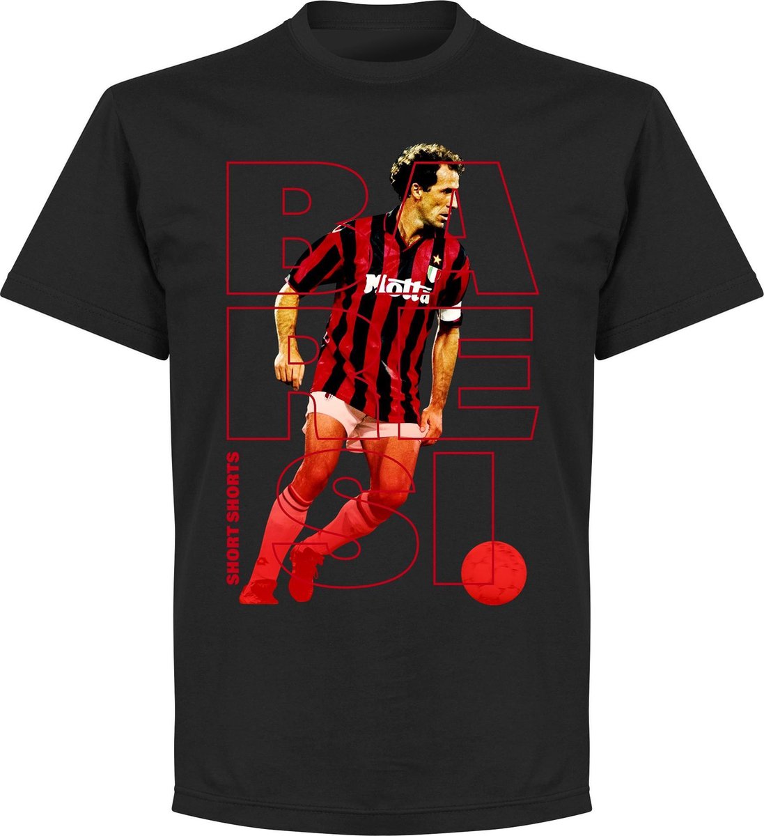Baresi Short Shorts T-shirt - Zwart - M