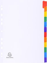 20x Tabbladen karton 160g - geplastificeerde gekleurde tabs + index - 12 tabs - A4, Wit