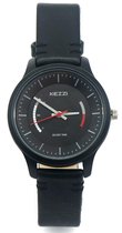 Dielay - Horloge - Kast 35 mm - Band PU Kunstleer - Quartz - Zwart