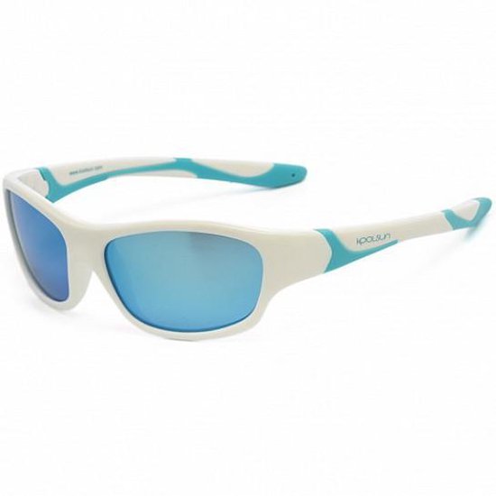 KOOLSUN® Sport - kinder zonnebril - Wit IJsblauw - 6-12 jaar - UV400 - Categorie 3