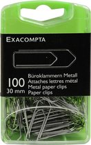 10x Doos met 100 metalen paperclips 30mm, Zilver