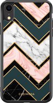 iPhone XR hoesje siliconen - Marmer triangles | Apple iPhone XR case | TPU backcover transparant