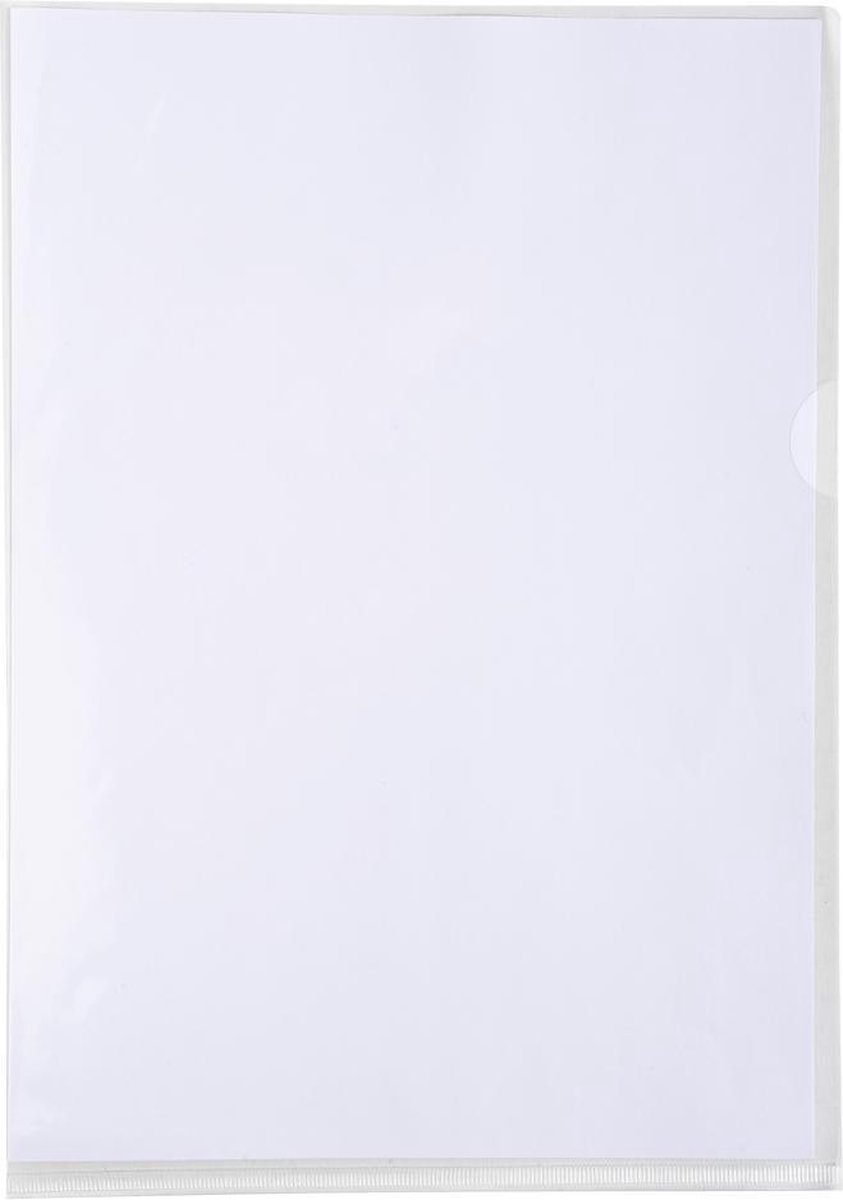 Pak van 50 L mappen - gladde PVC Premium 18/100ste - A4, Transparant