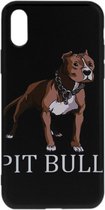 ADEL Siliconen Back Cover Softcase Hoesje Geschikt voor iPhone XS Max - Pitbull Hond