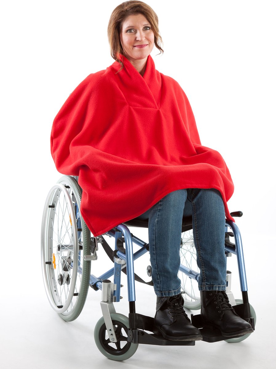 Goedkoopste Zomer rolstoelcape | Rolstoelcape Dames | Rolstoel zomer poncho | 4Care | Rood