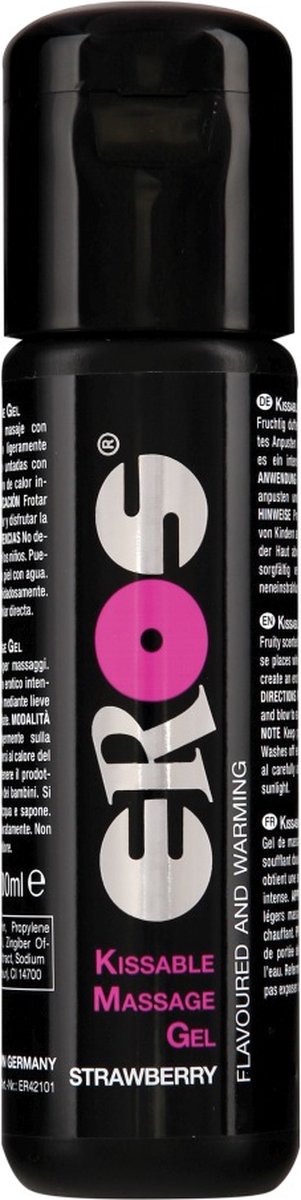 Goedkoopste Eros Pleasure Kissable Massage Gel Strawberry - 100 ml - Glijmiddel
