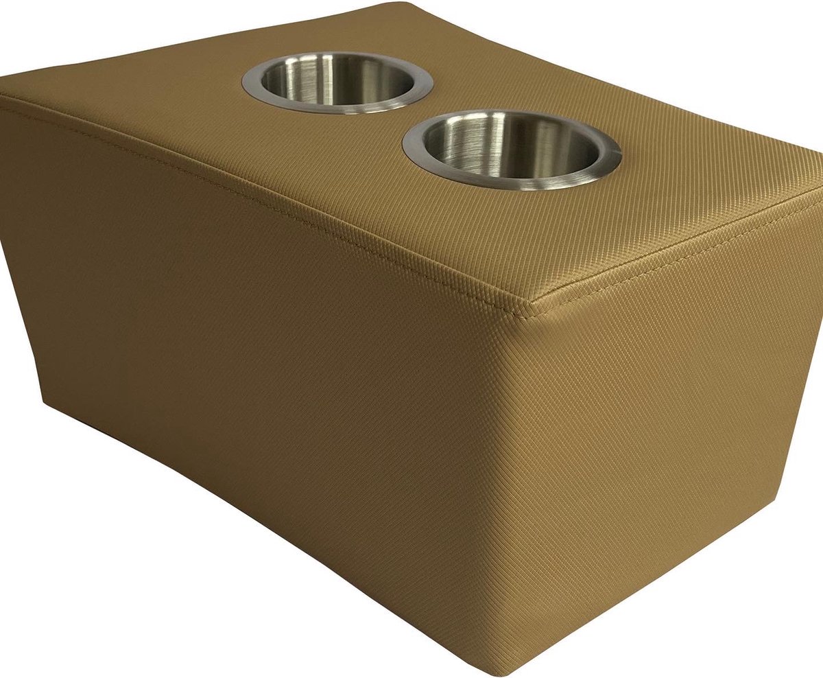 Armsteun Kussens met twee RVS Bekerhouders - Diamonds Otono 6619 - glad - kunstleer