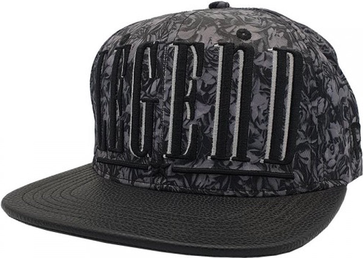 Lauren Rose - Legend Roses Allover Print - Snapback Pet - One Size - Zwart Grijs