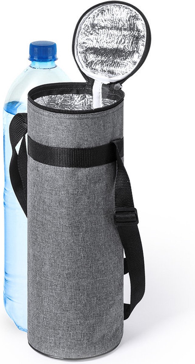 Flessenkoeler - Koeltas fles - Champagnekoeler - Wijnkoeler - Isolatie - Volwassenen - Dames - Heren - 11 x 35 cm - 1,5 liter - Gerecyclede PET flessen - Polyester - Aluminium - grijs van Gusta — afbeelding 2