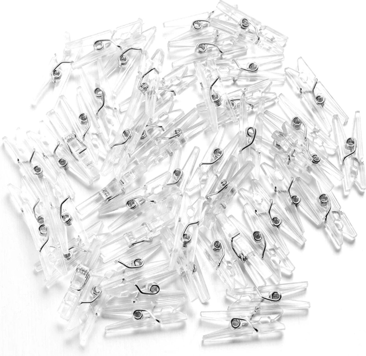 Goedkoopste FSW-Products - Kleine Mini Knijpers - 20 STUKS - Transparant - Knijpertjes - Fotoknijpers - Geboorte Wasknijpers - 2.5 CM - Kaartknijpers - Foto knijpers - Knijper om foto's aan op te hangen - Wasknijpers - Kerstkaart hangers - Polaroid - Decoratie