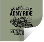 Muurstickers - Sticker Folie - Mancave - Motor - Amerika - Vintage - 120x120 cm - Plakfolie - Muurstickers Kinderkamer - Zelfklevend Behang XXL - Zelfklevend behangpapier - Stickerfolie