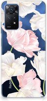 GSM Hoesje Xiaomi Redmi Note 11 Pro 5G Back Case TPU Siliconen Hoesje Doorzichtig Mooie Bloemen