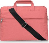 Mobigear Laptophoes geschikt voor Laptop | Mobigear Denim Zipper Schoudertas 12 inch Laptoptas - Roze