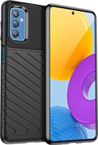 Mobigear Hoesje geschikt voor Samsung Galaxy M52 Telefoonhoesje Flexibel TPU | Mobigear Groove Backcover | Galaxy M52 Case | Back Cover - Zwart