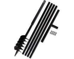 vidaXL - Grondboor - met - handvat - 120 - mm - en - verlengstukken - 5 - m - (staal)