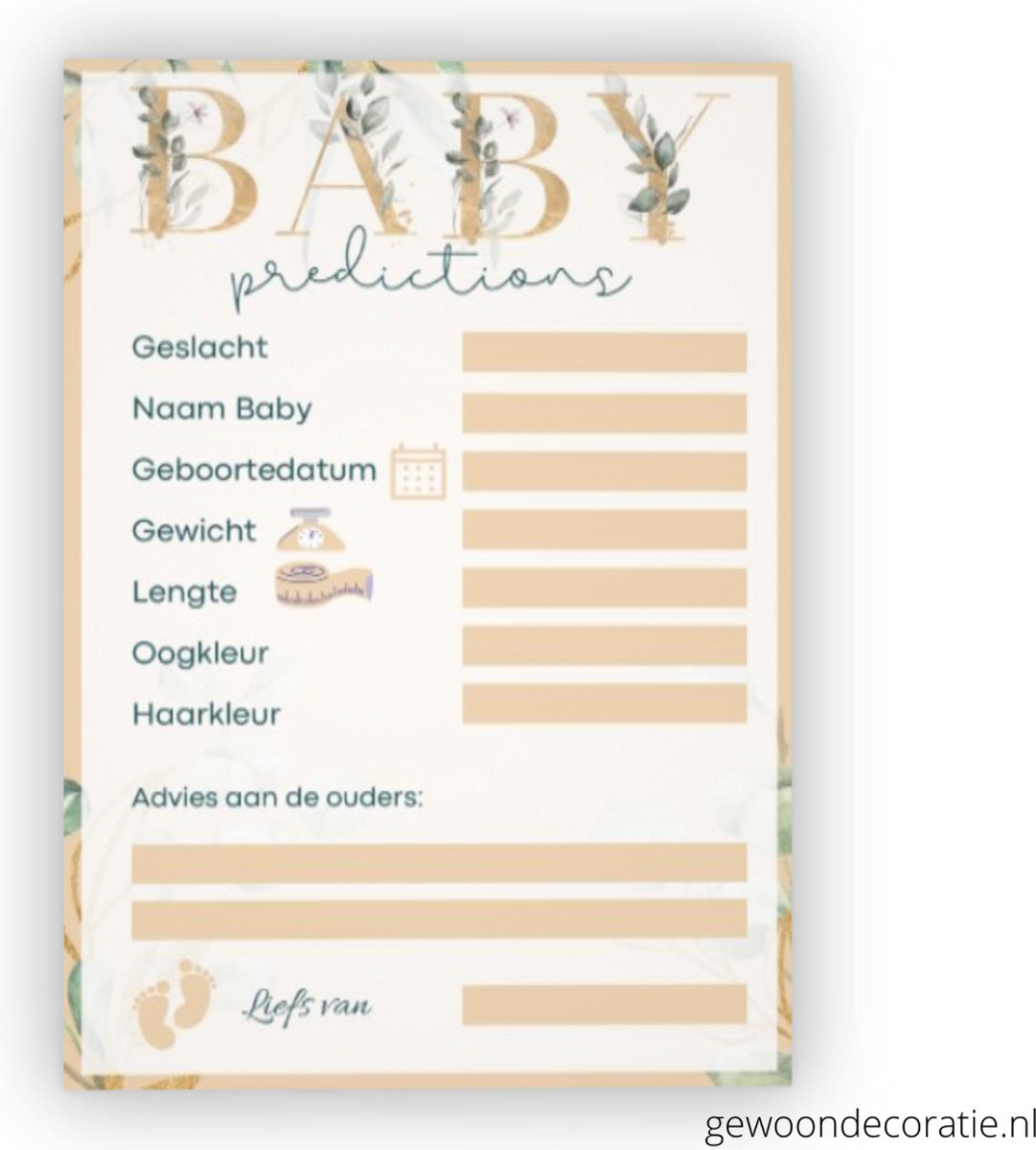 ALEGRE® Babyshower spelletjes, 20 stuks babyshower spelkaarten om in te vullen, tipkaarten voor jongens en meisjes, babyparty raadspel kaarten voor babyshower of genderreveal party, babyweddenschap