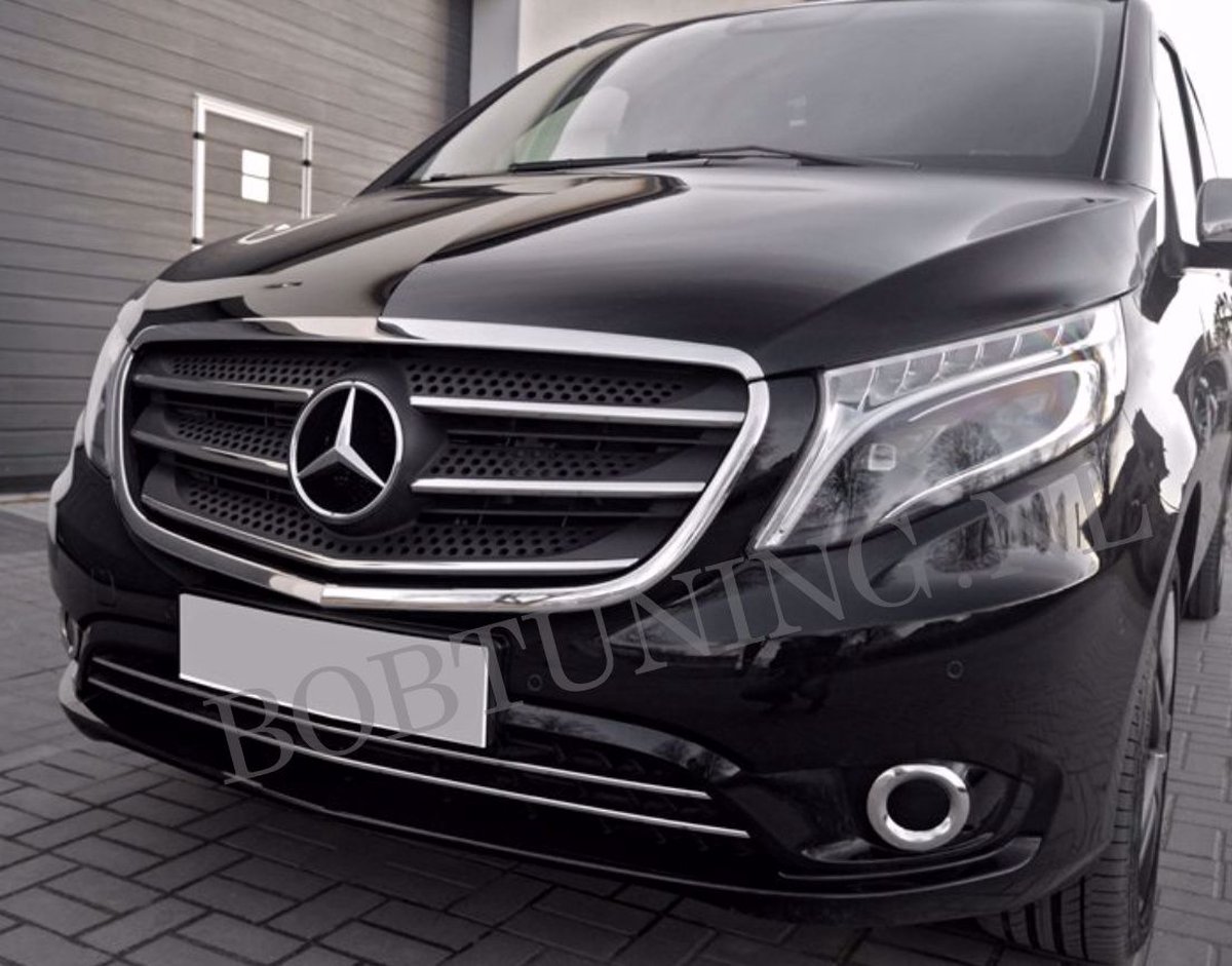 Habillage Calandre En Inox Noir (5Ps) Mercedes-Benz Vito 2019+