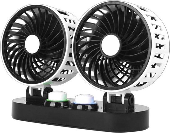 Ventilateur Double Pour Voiture - Alogy 12V - Réglable Et Silencieux - Neuf