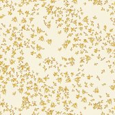 Bloemen behang Profhome 935855-GU vliesbehang licht gestructureerd met bloemen patroon glanzend goud geel beige 7,035 m2