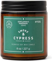 Gentlemens Hardware Glass Candle – Smoke + Cypress – Geurkaars in Glazen Apothekerspot