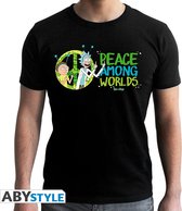 Abysse - Rick and Morty T shirt Peace Among Worlds man black XXL