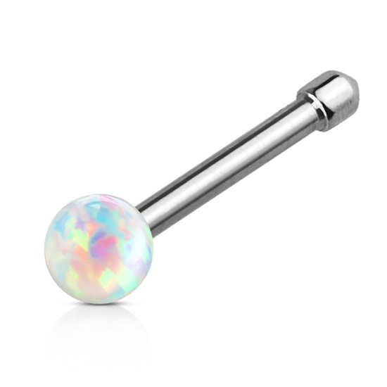 Neuspiercing titanium U-bocht opal 0.8x6x3 - wit - LMPiercings | bol