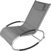 Polaza® Ligstoel - Schommelstoel - Luxe Ligstoel - Loungestoel - Stoel voor Buiten - Strandstoel - Grijs