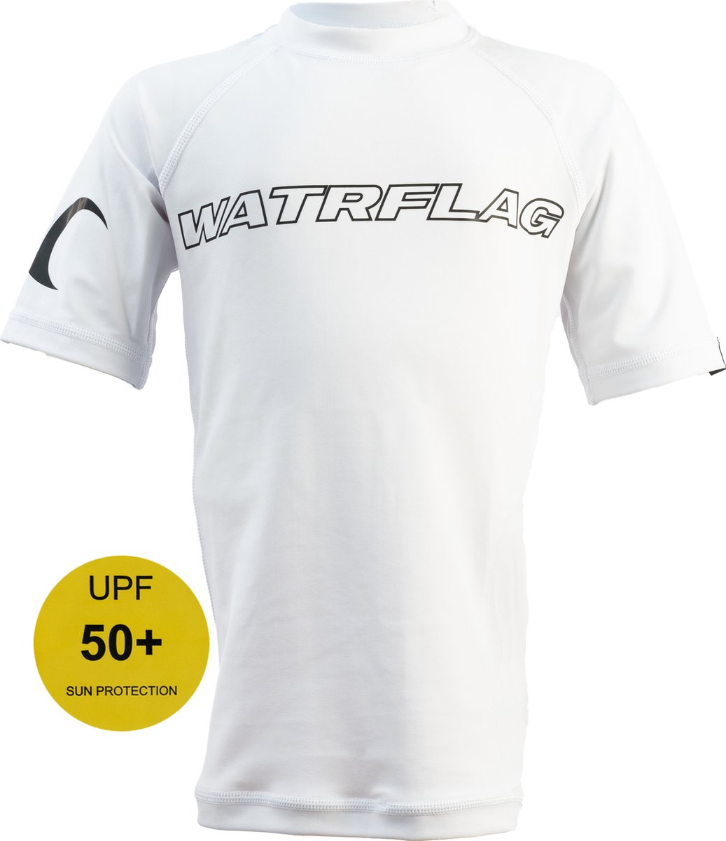 Watrflag Rashguard Valencia Kids - Wit - UV beschermend surf shirt korte mouw 128