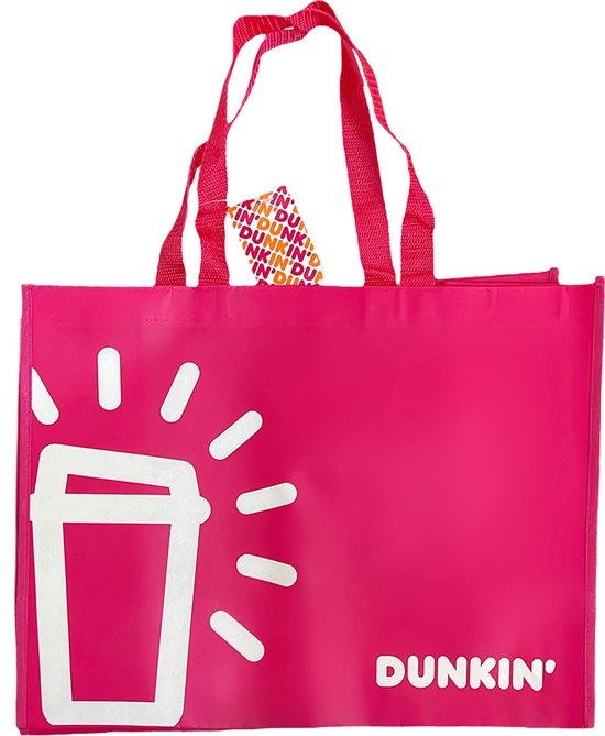 Dunkin' Stevige Boodschappentas Shopper – Roze– Polyamide – 1 Stuk