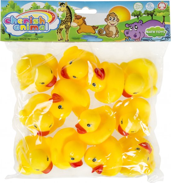 12x Badeend geel badspeelgoed 5.5 cm - Speelgoed - Badspeeltjes - Badeendjes van Merkloos — afbeelding 3
