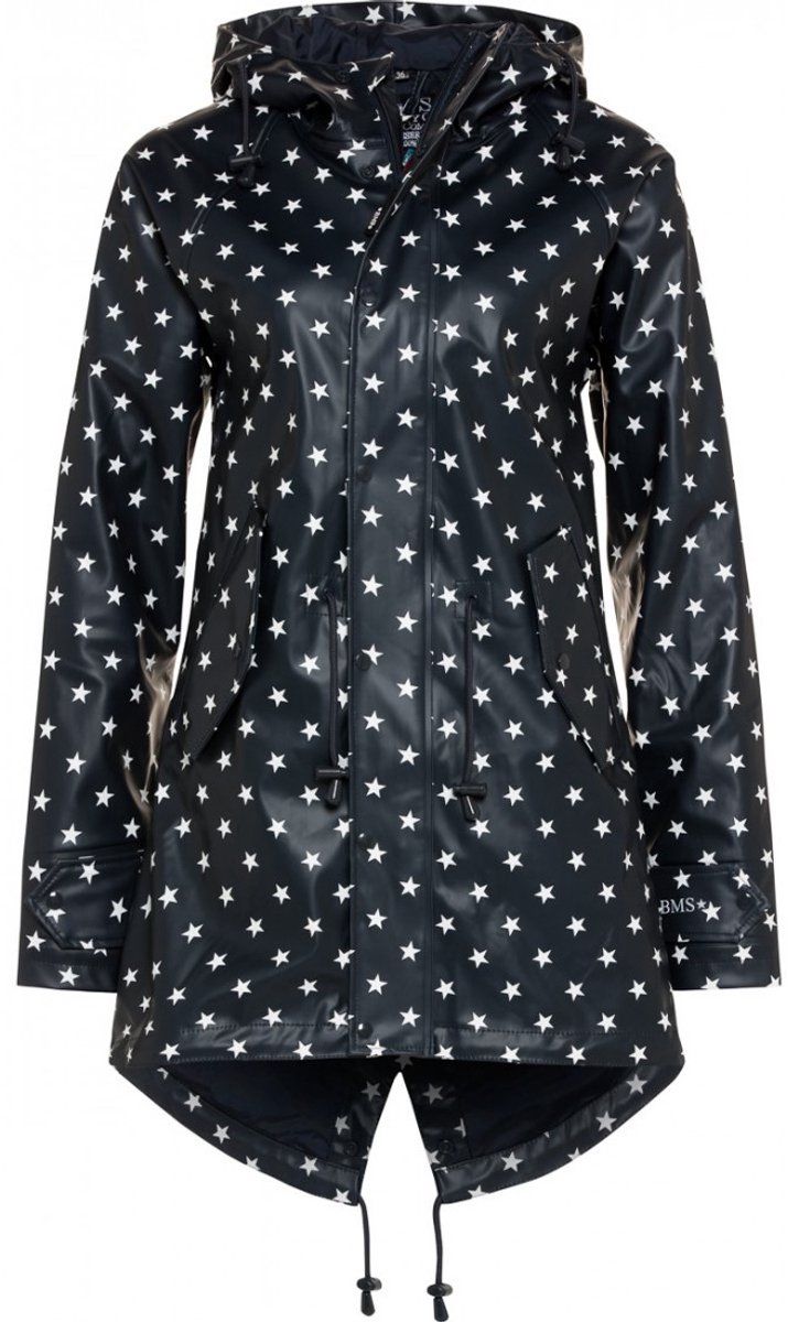 Donkerblauw met sterren dames regenjas parka HafenCity® van BMS