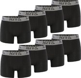 Phil & Co Zwarte Boxershorts Heren Multipack Zwart 8-Pack - Maat M | Onderbroek