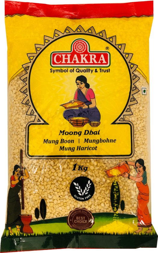 Chakra - Moong Boon - Mung Boon - Moong Dhal - Linzen - 3x 1 kg