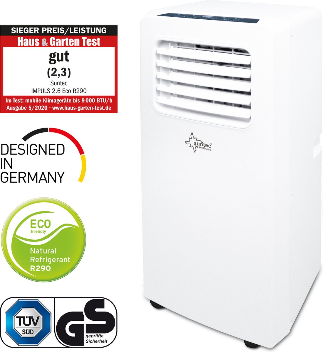 SUNTEC mobiele lokale airconditioner Impuls 2.6 Eco R290 | airco voor  ruimten tot 34... | bol.com